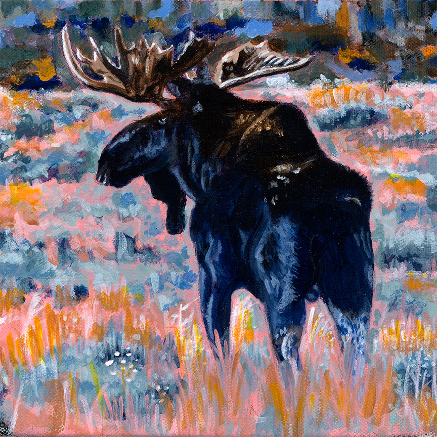 still wandering moose painting